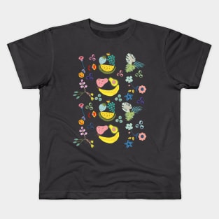 Funny Fruit Flower Illustration Pattern Graphic Kids T-Shirt